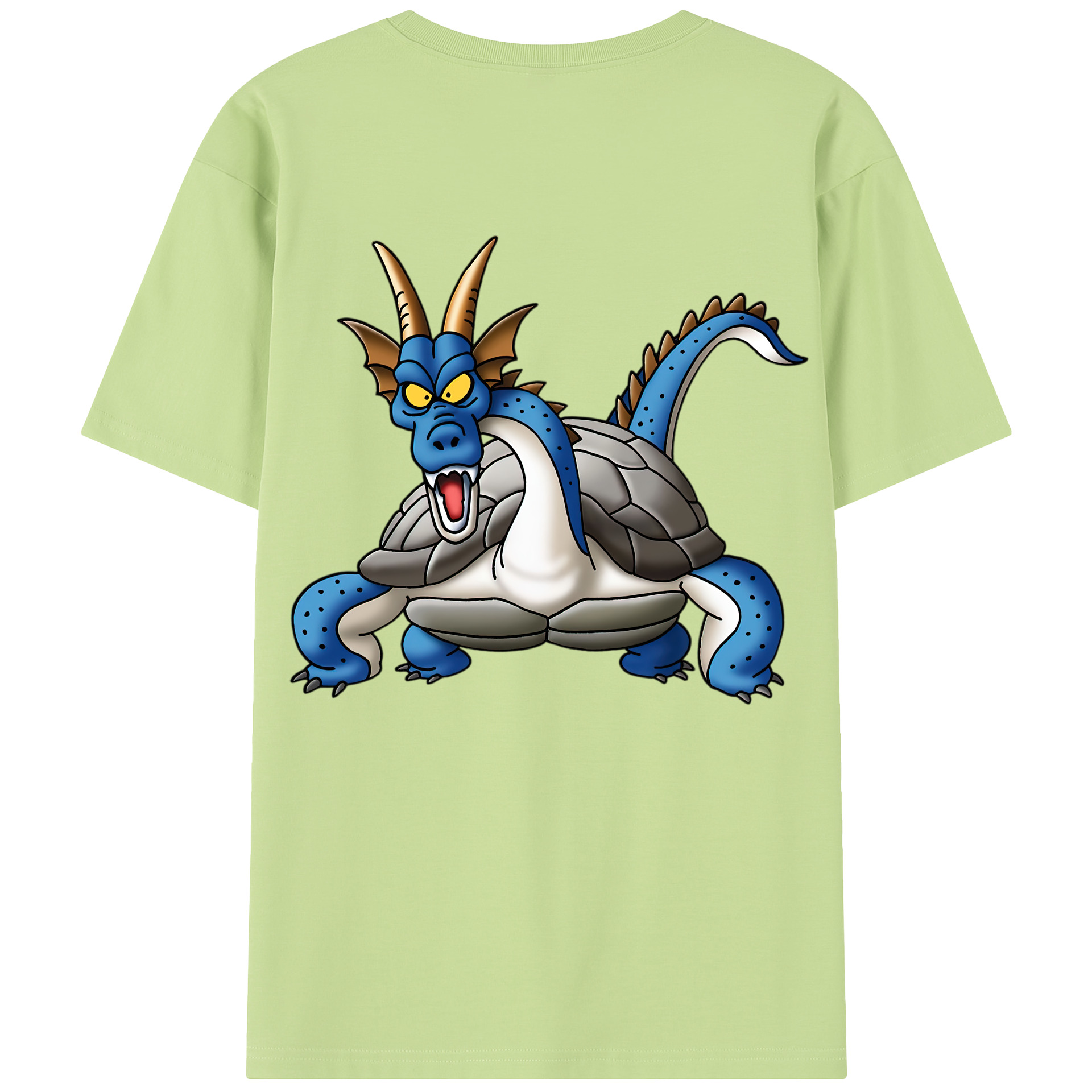 （画像用） ドラゴンクエスト Doragon Kuesuto Dragon Quest 綿100％半袖Tシャツ（背面プリント）